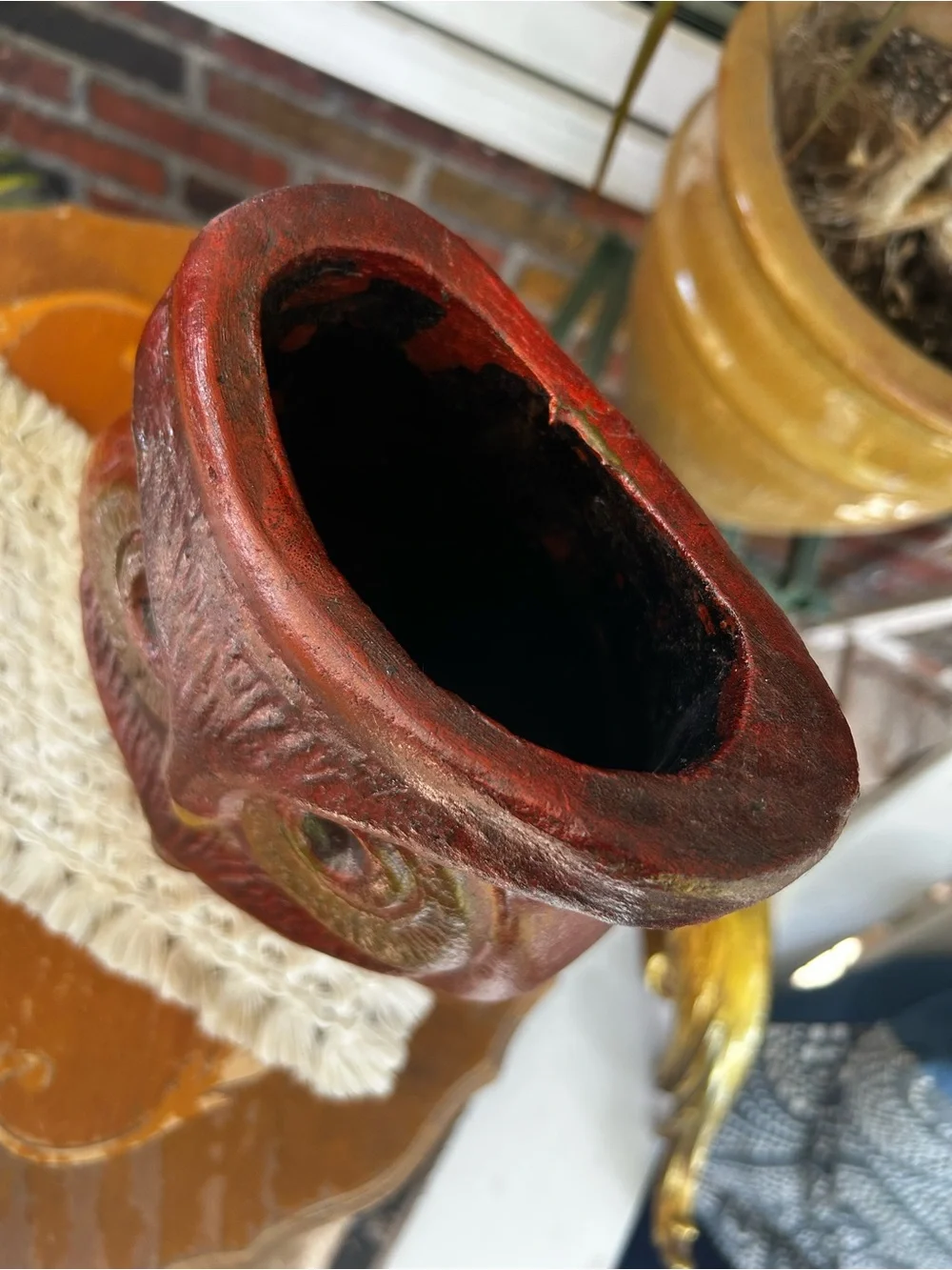 Vintage Mexican Folk Art Owl Vase